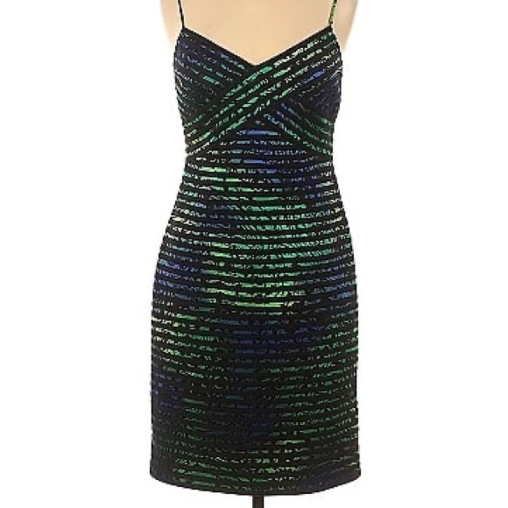 JS Collections Multi Color Spaghetti Strap Cocktail Dress